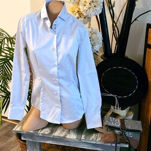 SALE NWT NARA CAMICIE PEARL GRAY OFFICE SHIRT.